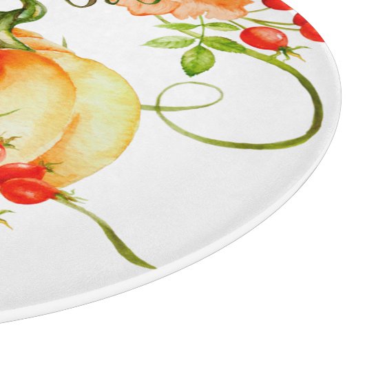 Aquarellenkürbis Schneidebrett (Ecke)