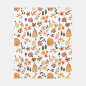 Aquarellenkürbis und Blätter Fleecedecke (Vorderseite)