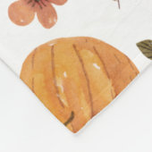 Aquarellenkürbis und Blätter Fleecedecke (Ecke)