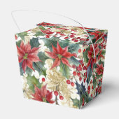 Aquarellenpoinsettie und heilige Weihnachten Geschenkschachtel (Rückseite)