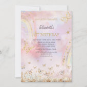 Aquarellenschmetterlinge zum Geburtstag Einladung (Vorderseite)