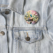 Aquarellente auf einem Teich Button (Beispiel)