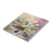 Aquarellente auf einem Teich Fliese (Seite)