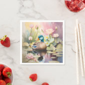 Aquarellente auf einem Teich Serviette (Beispiel)