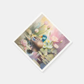 Aquarellente auf einem Teich Serviette (Ecke)