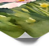 Aquarellente in Wildblume Wiese Poster (Ecke)