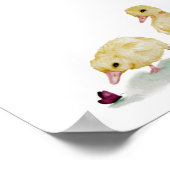 Aquarellente mit Schmetterling Poster (Ecke)