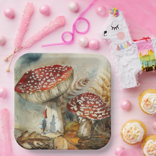 Aquarellenzwerg Pappteller (Party)