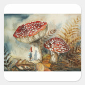 Aquarellenzwerg Quadratischer Aufkleber (Vorderseite)