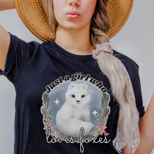 Aquareller Arctic Fox-Just ein Mädchen, das Lieben T-Shirt