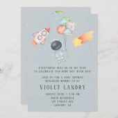 Aquareller Außenraumatronin Kinderdusche I Einladung (Vorne/Hinten)