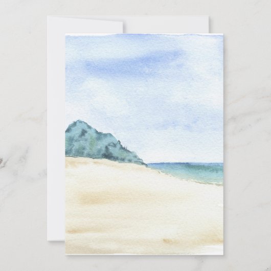 Aquareller Beach-Szene Einladung (Rückseite)