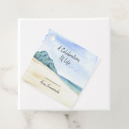 Aquareller Beach-Szene Geschenkanhänger (Beispiel)