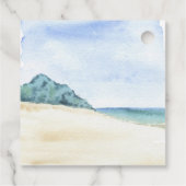 Aquareller Beach-Szene Geschenkanhänger (Rückseite)