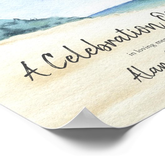 Aquareller Beach-Szene Poster (Ecke)
