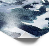 Aquareller Bergsee Winterlandschaft Fotodruck (Ecke)