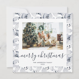 Aquareller Berries Grün Foto Weihnachtskarten Feiertagskarte