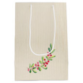 Aquareller Berries und Blätter Weihnachten Mittlere Geschenktüte (Rückseite)