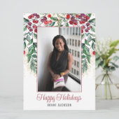 Aquareller Berries und Evergreen Foto Weihnachten (Stehend Vorderseite)