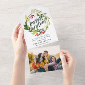 Aquareller Berries und Grüner Weinkeller All In One Einladung (Abreißen)