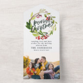 Aquareller Berries und Grüner Weinkeller All In One Einladung (Innen Boden)