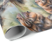 Aquareller Biber kombiniert Tiermuster Art Geschenkpapier (Rolleneckpunkt)