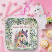 Aquareller Bläserspferd Kinderdusche Pappteller (Party)