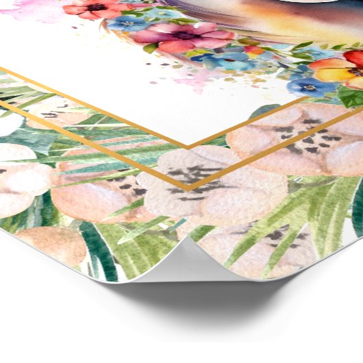 Aquareller Bläserspferd Kinderdusche Poster (Ecke)