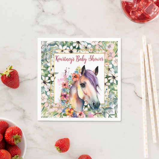 Aquareller Bläserspferd Kinderdusche Serviette (Beispiel)