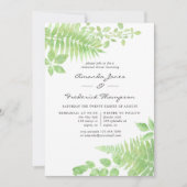 Aquareller Blattwerk Probe Abendessen Einladung (Vorderseite)