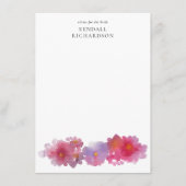 Aquareller Blumenberater für die Braut Begleitkarte (Vorderseite)