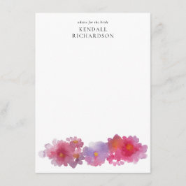 Aquareller Blumenberater für die Braut Begleitkarte