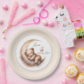 Aquareller Braunbär auf dem Mond Pappteller (Party)