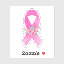 Aquareller Brustkrebs-Bewusstsein Blumenkohl Aufkleber