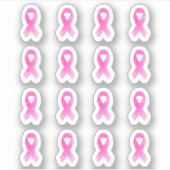 Aquareller Brustkrebs Bewusstsein rosa Band Aufkleber (Vorderseite)