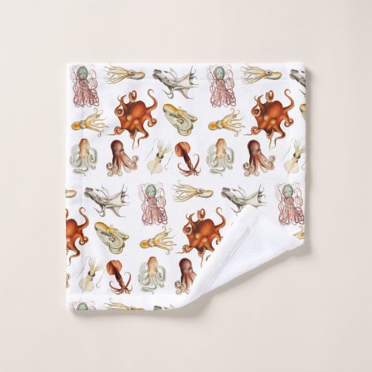 Aquareller Cephalopod Badhandtuch Set (Waschlappen)