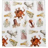 Aquareller Cephalopod Duschvorhang (Vorderseite)
