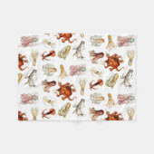 Aquareller Cephalopod Fleecedecke (Vorderseite (Horizontal))