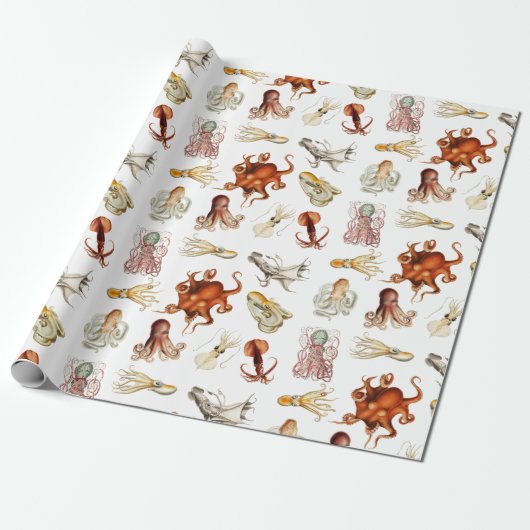 Aquareller Cephalopod Geschenkpapier (Ungerollt)