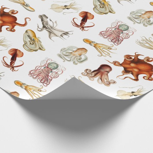 Aquareller Cephalopod Geschenkpapier (Ecke)