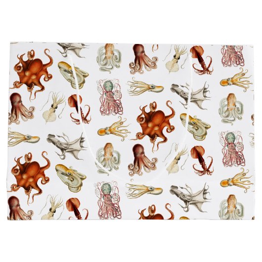 Aquareller Cephalopod Große Geschenktüte (Rückseite)