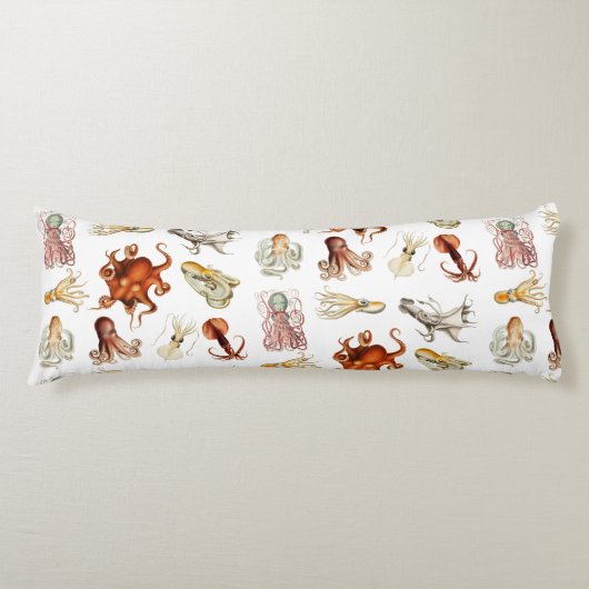 Aquareller Cephalopod Seitenschläferkissen (Vorderseite)