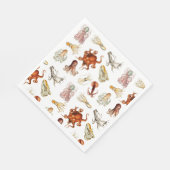 Aquareller Cephalopod Serviette (Ecke)