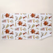 Aquareller Cephalopod Strandtuch (Vorderseite)