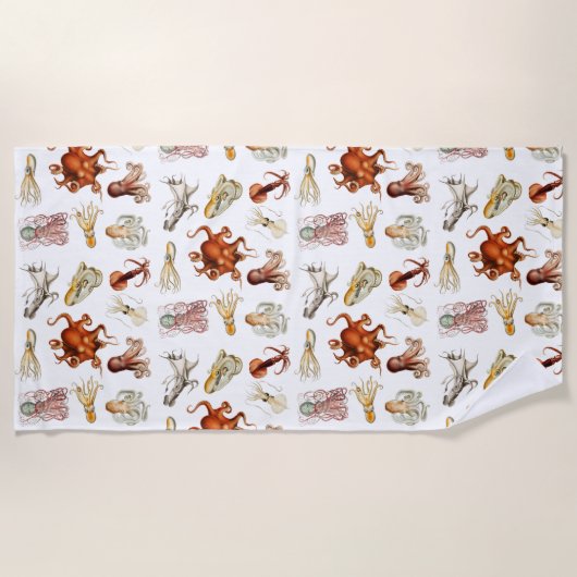 Aquareller Cephalopod Strandtuch (Vorderseite)