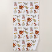 Aquareller Cephalopod Strandtuch (Vorderseite)