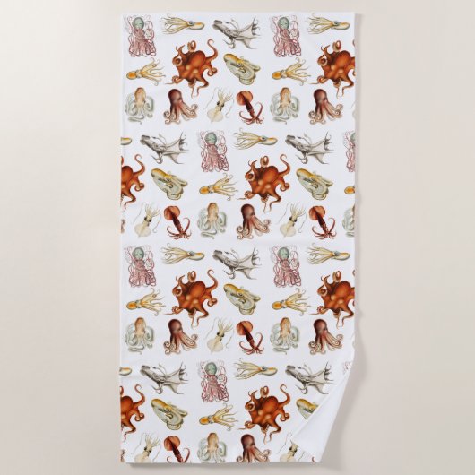 Aquareller Cephalopod Strandtuch (Vorderseite)