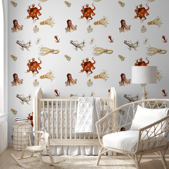 Aquareller Cephalopod Tapete (Kinder)