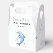 Aquareller-Delphin-Babydusche Geschenkschachtel (Geöffnet)