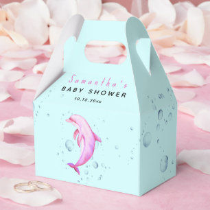 Aquareller-Delphin-Babydusche Geschenkschachtel